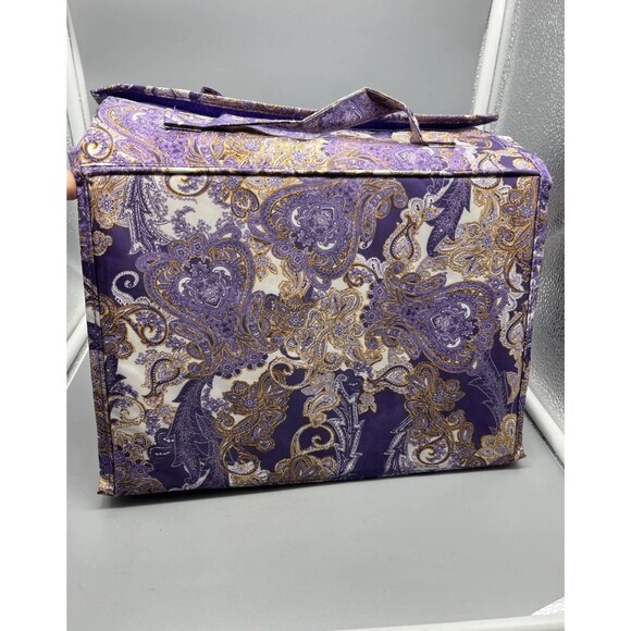 Joy Mangano Beauty Case Travel Organizer Bag Paisley NEW Storage Home Gifting - Picture 3 of 11